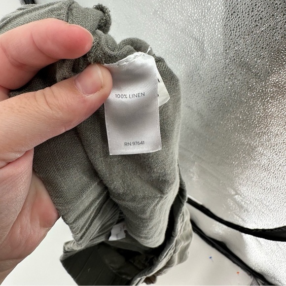 J Jill Linen Garment Dyed Grey Green Lagenlook Pants Size L - Picture 6 of 7